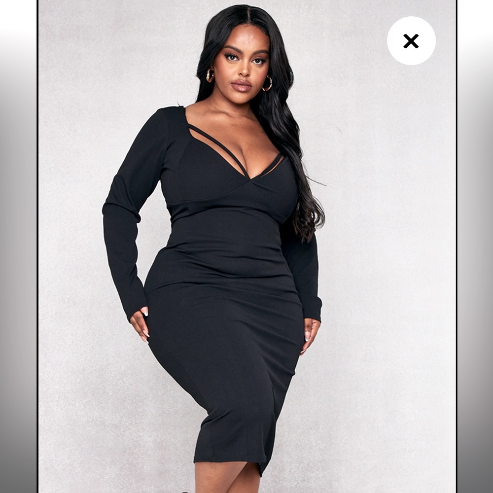 Fashion to Figure Black MIDI Dress